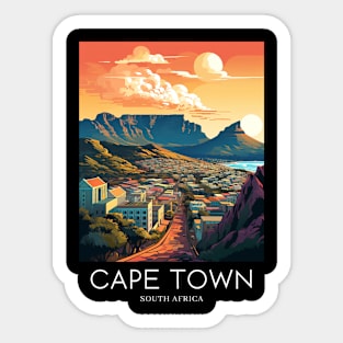 A Pop Art Travel Print of Cape Town - South Africa Sticker